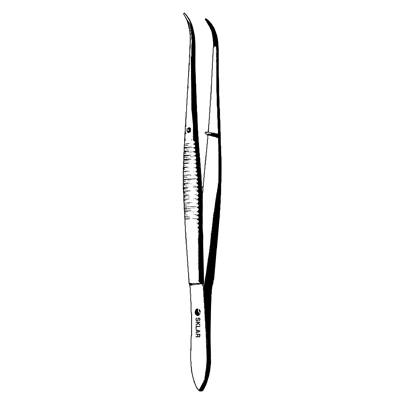 Sklar Dressing Forceps, Curved, Narrow Serrated Tips