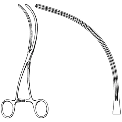 Sklar Debakey Aortic Exclusion Clamp, S-Curved