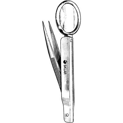 Sklar Plain Splinter Forceps with Magnifier, 3 Inch