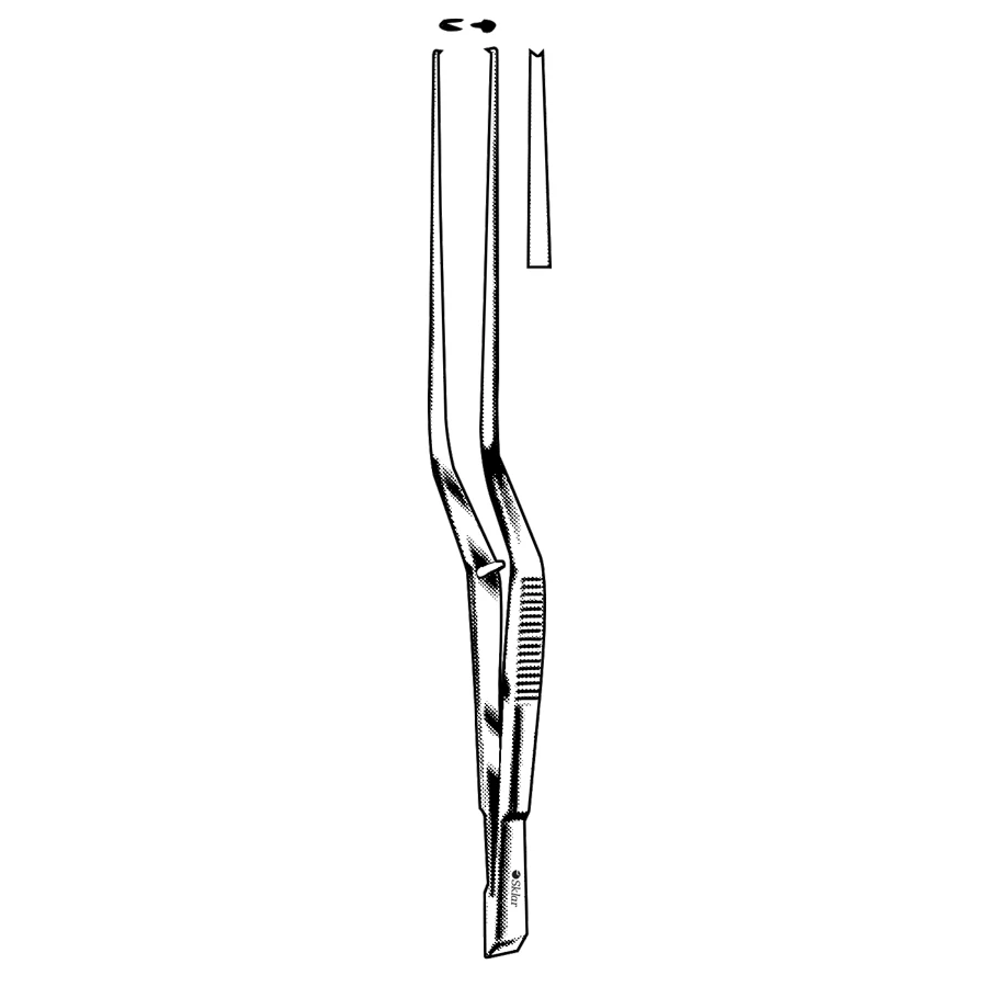 Sklar Cushing Tissue Bayonet Forceps, Scraper