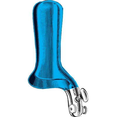 Sklar Blue Collin Vaginal Speculum, Wide Blades