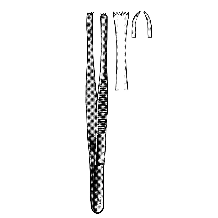 Sklar Leriche Tissue Forceps, Toothed 5x6 6 Inch