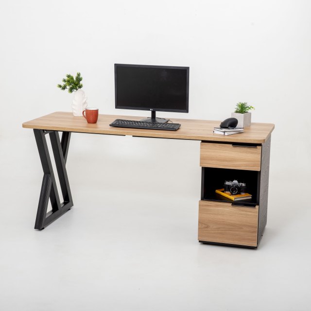 Escritorio Fijo con Cajonero - Diseño T