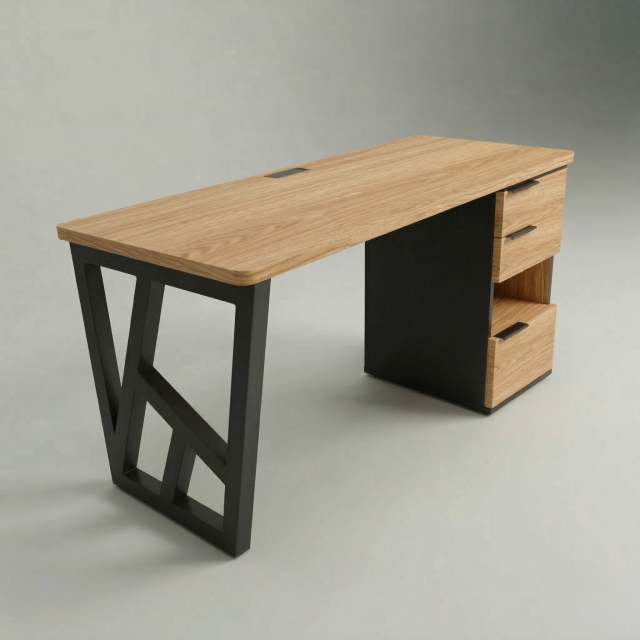 Escritorio Fijo con Cajonero - Diseño E