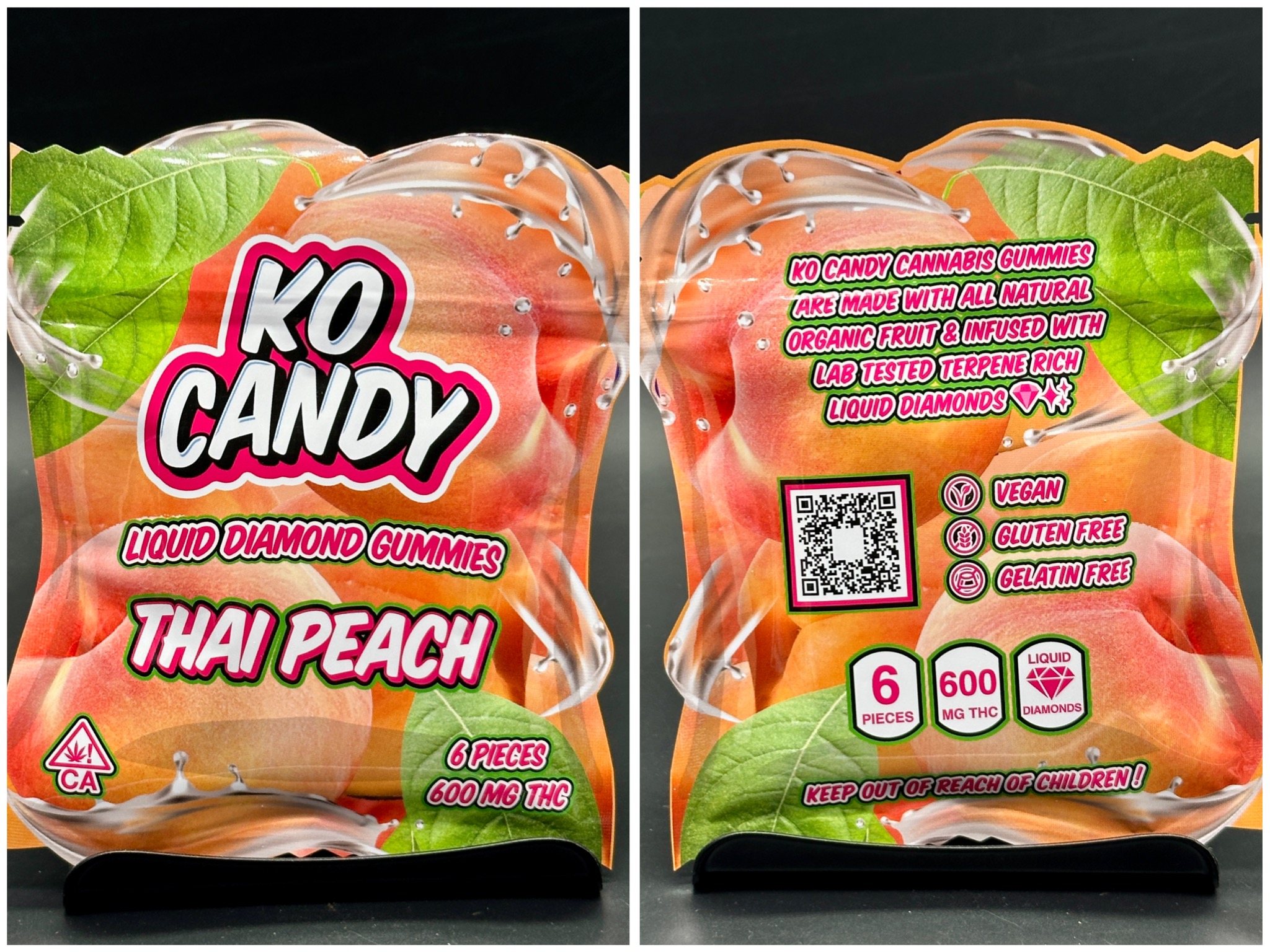 Thai Peach liquid diamond gummies 600mg THC [KO Candy] thegasstation