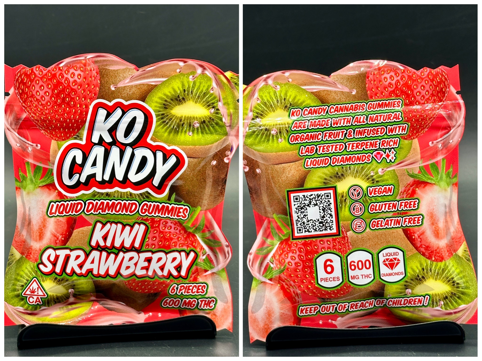 Kiwi Strawberry liquid diamond gummies 600mg THC [KO Candy] thegas