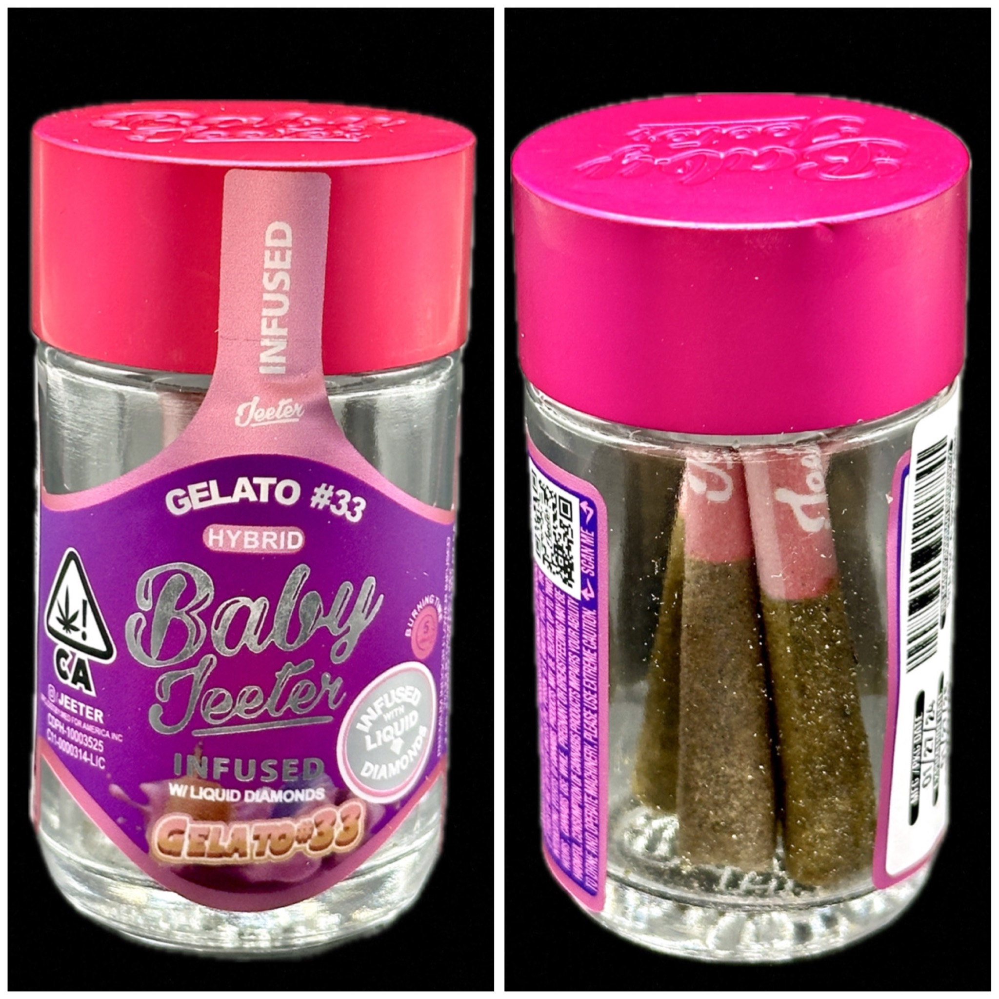 Gelato #33 Infused Prerolls - Hybrid [Baby Jeeter]