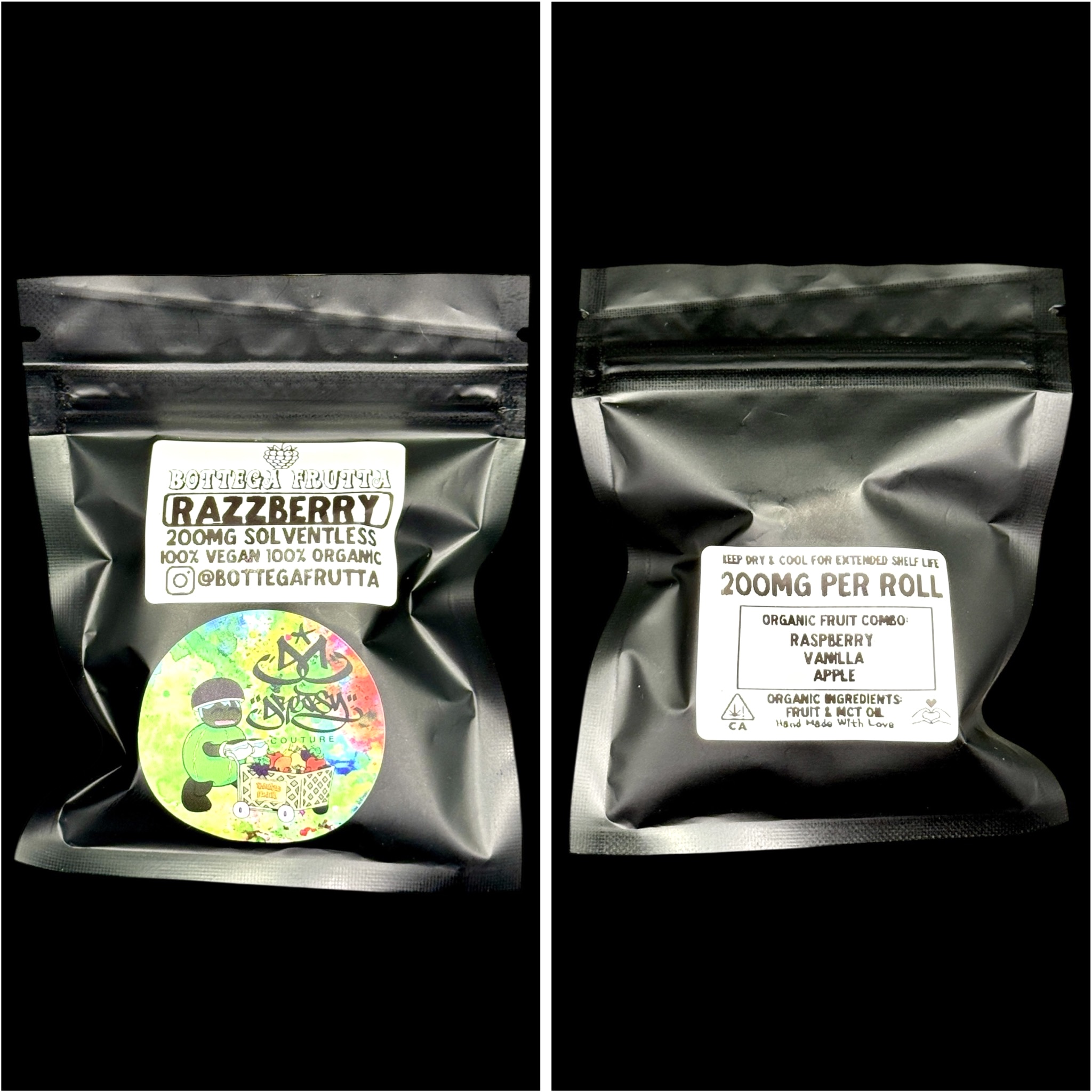Razzberry Vegan/Organic Fruit Roll-Up - 200mg rosin [Bottega Frutta x Greasy Couture]