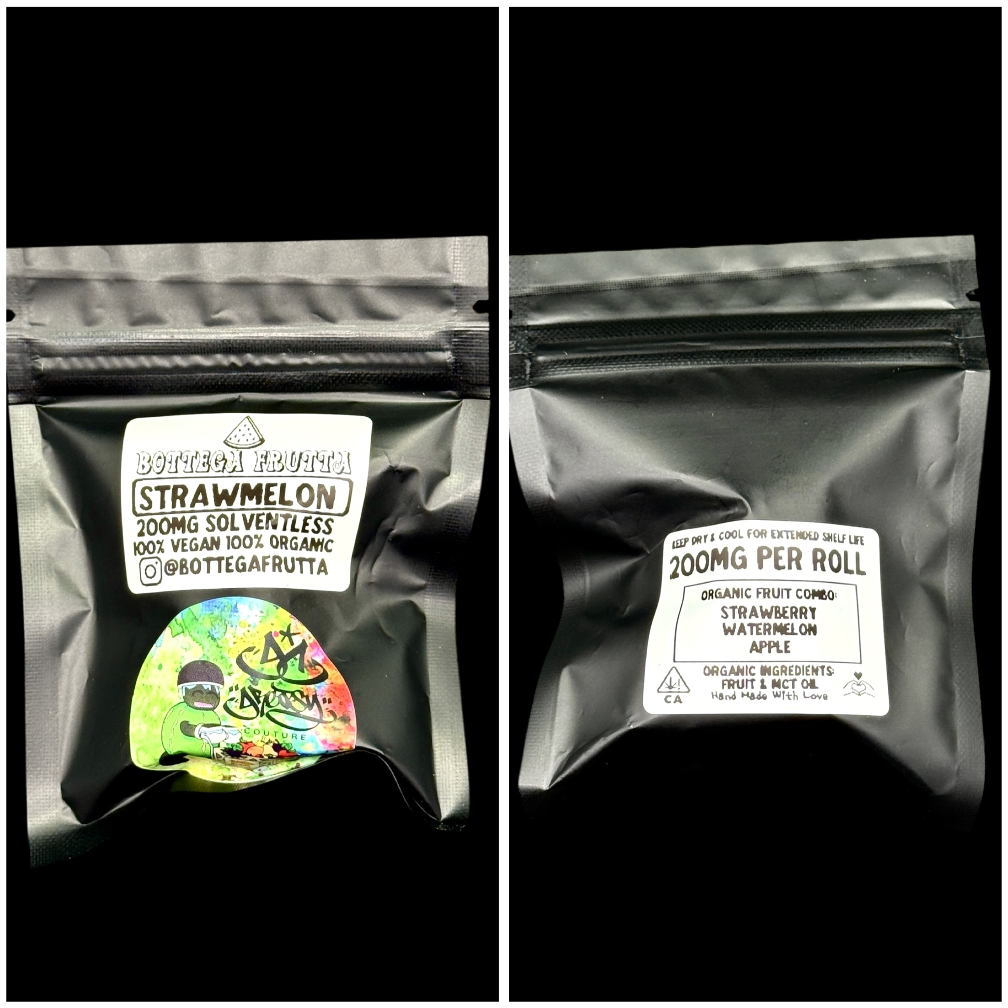 Strawmelon Vegan/Organic Fruit Roll-Up - 200mg rosin [Bottega Frutta x Greasy Couture]
