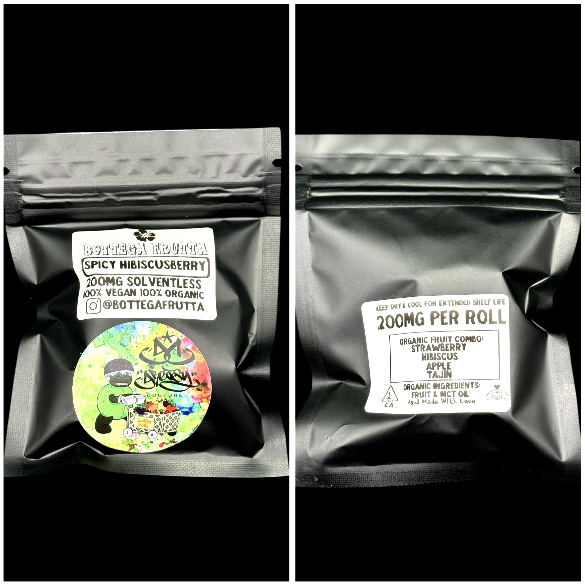 Spicy Hibiscusberry Vegan/Organic Fruit Roll-Up - 200mg rosin [Bottega Frutta x Greasy Couture]