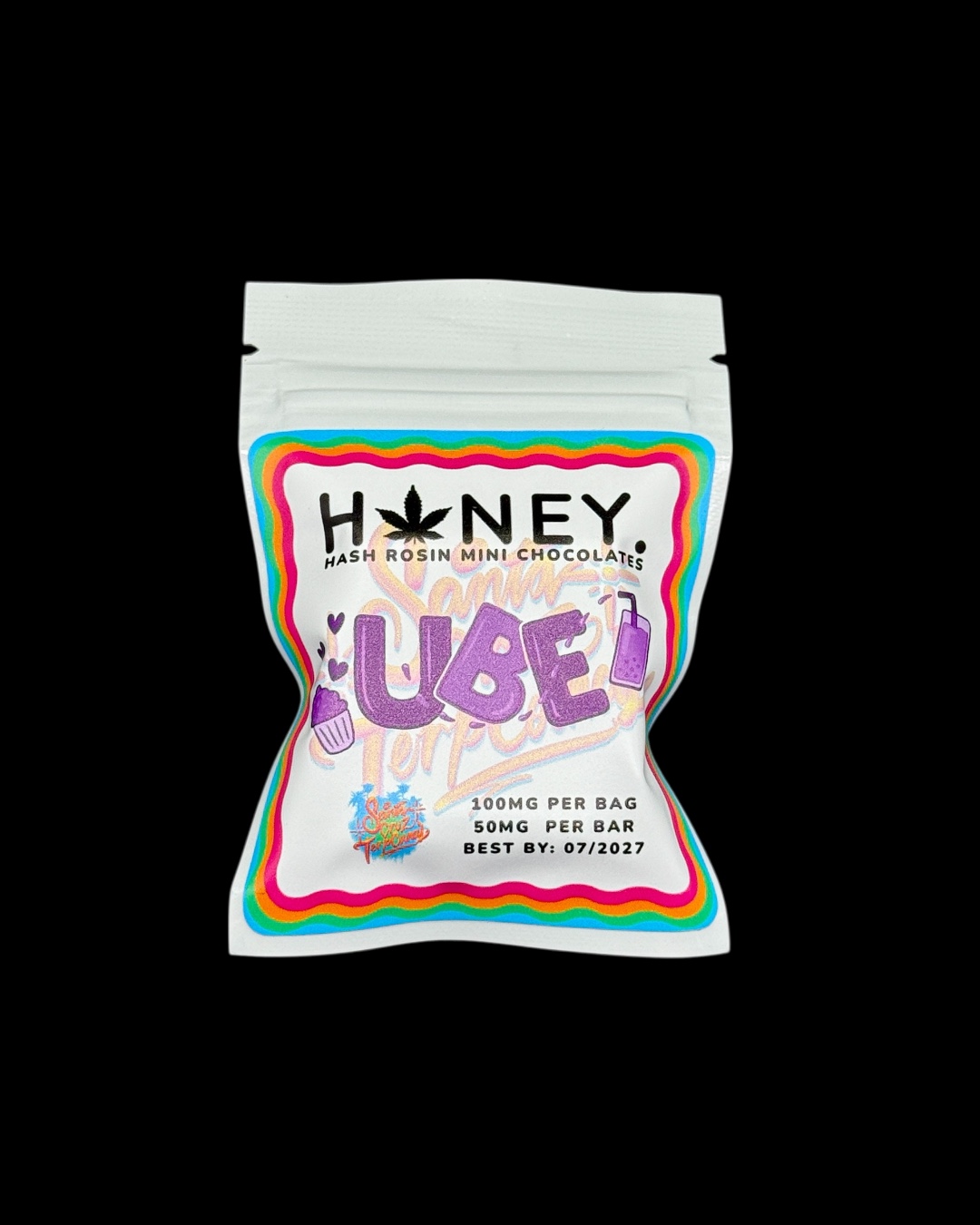Ube white chocolate bar - 100mg hash rosin [Honey Solventless]