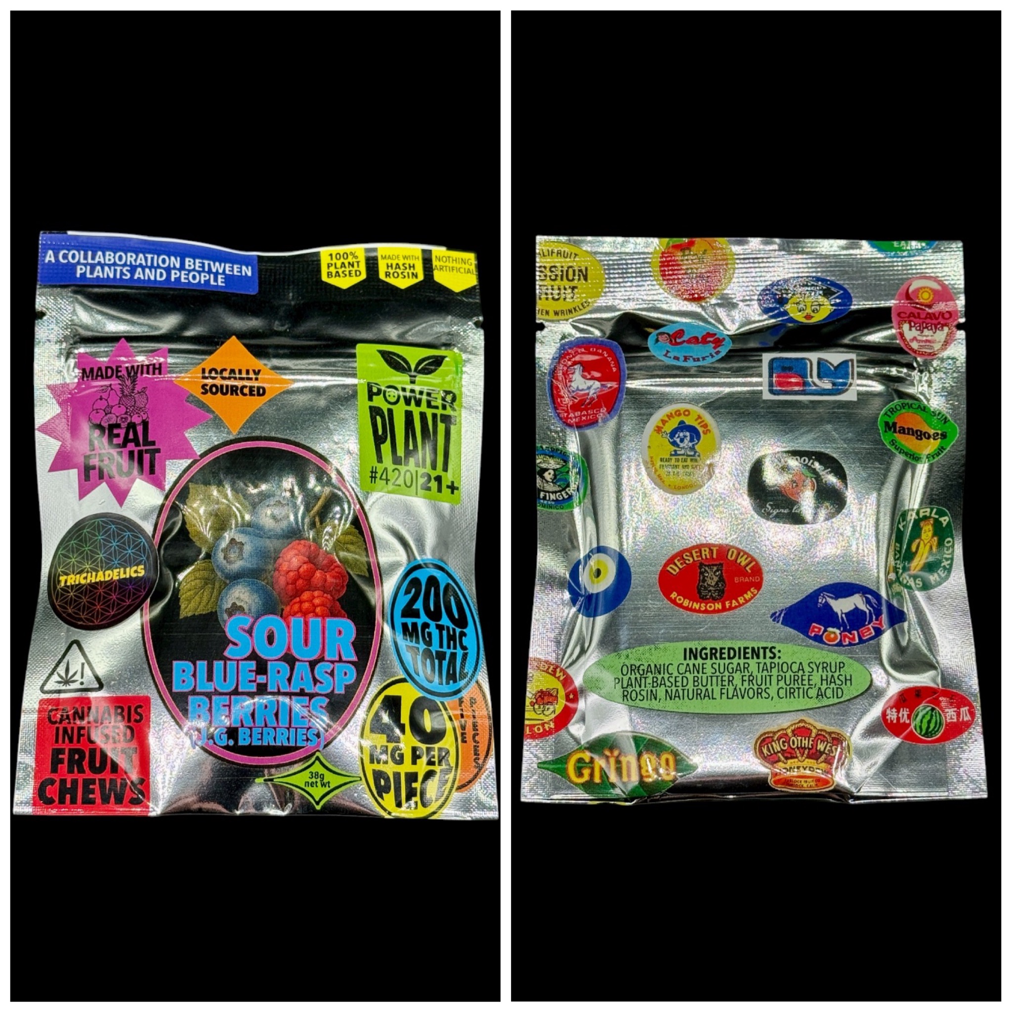 Sour Blue Raspberries Rosin Fruit Chews - 200mg [Super Chill x Trichadelics]