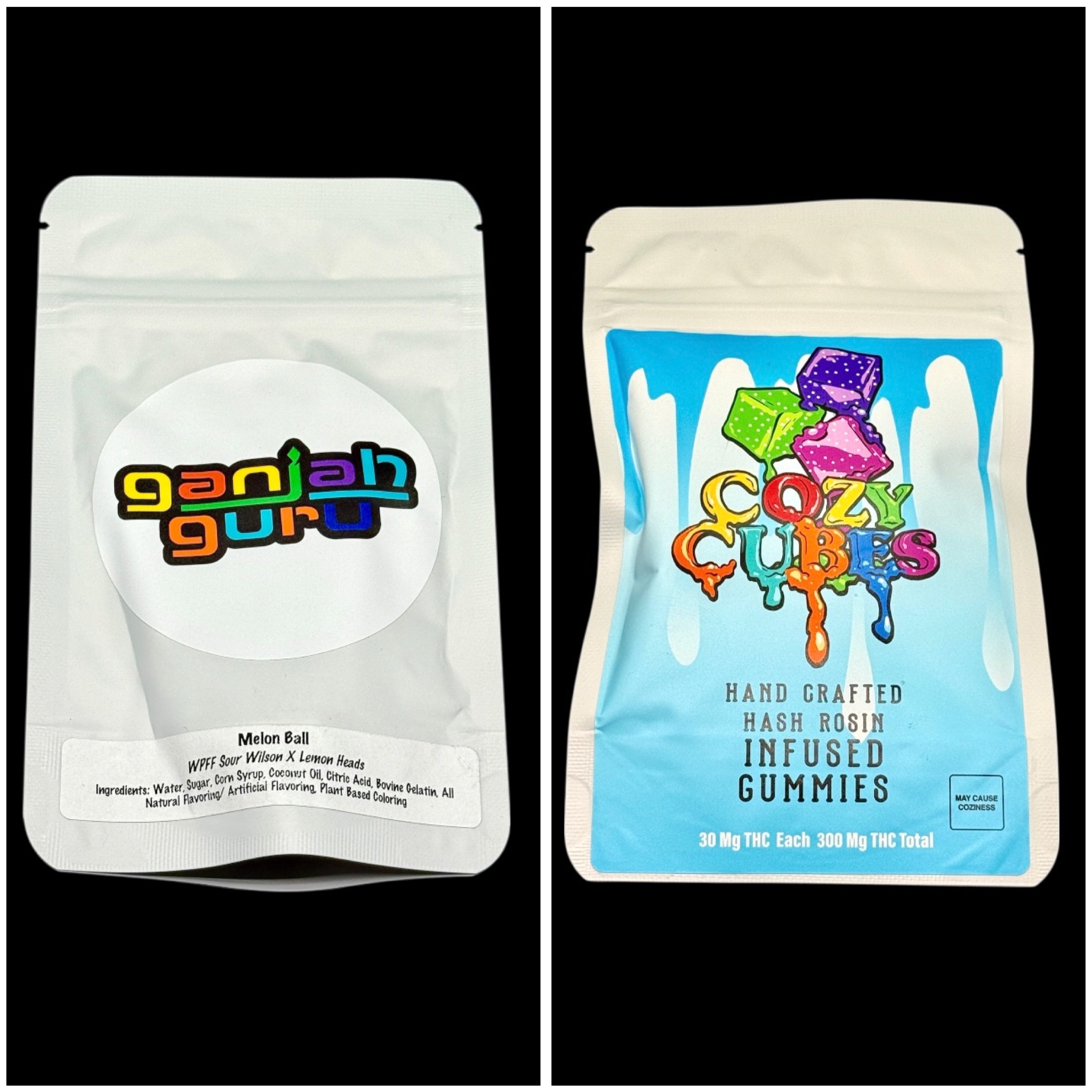 Melon Ball hash rosin gummies - 300mg [Cozy Cubes x Ganja Guru]