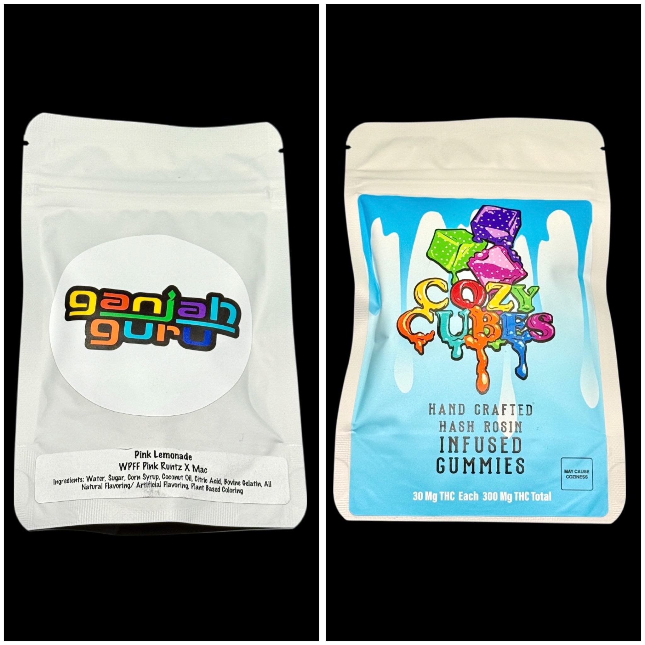 Pink Lemonade hash rosin gummies - 300mg [Cozy Cubes x Ganja Guru]