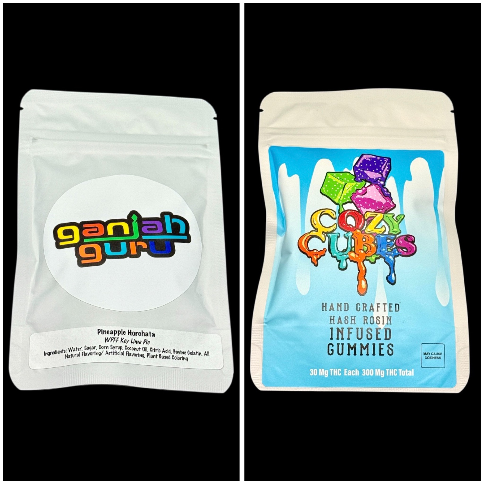 Pineapple Horchata hash rosin gummies - 300mg [Cozy Cubes x Ganja Guru]