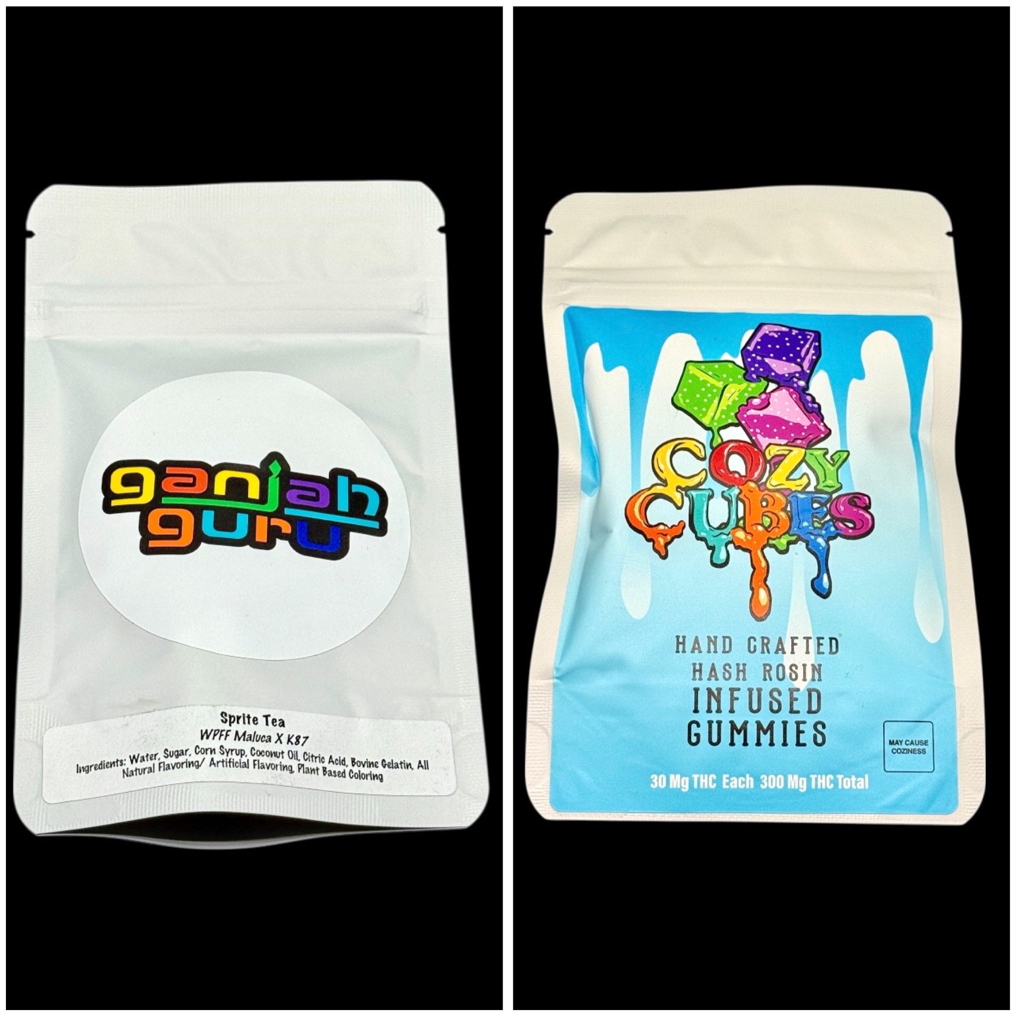 Sprite Tea hash rosin gummies - 300mg [Cozy Cubes x Ganja Guru]