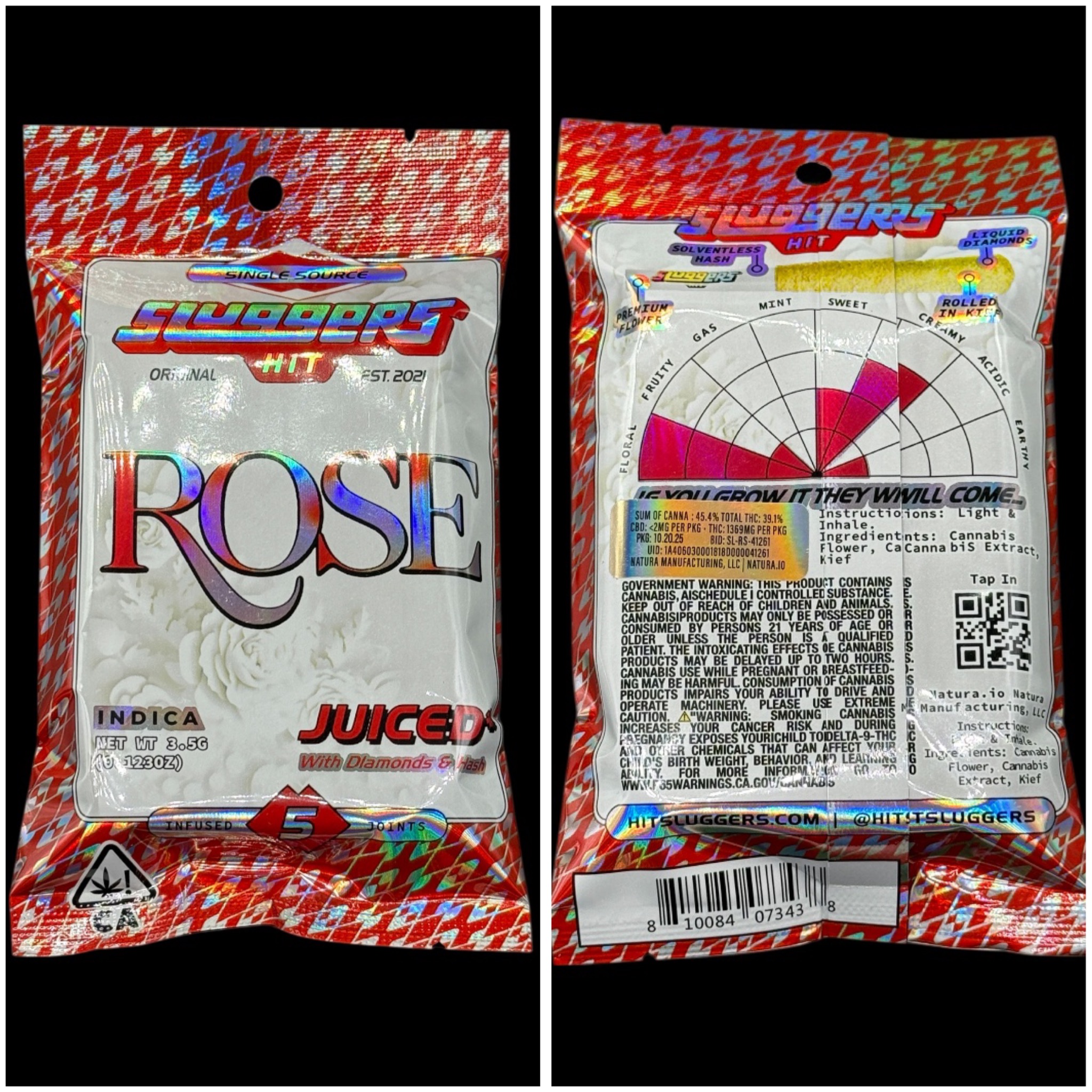 Rose - 5 pack infused prerolls [Sluggers]