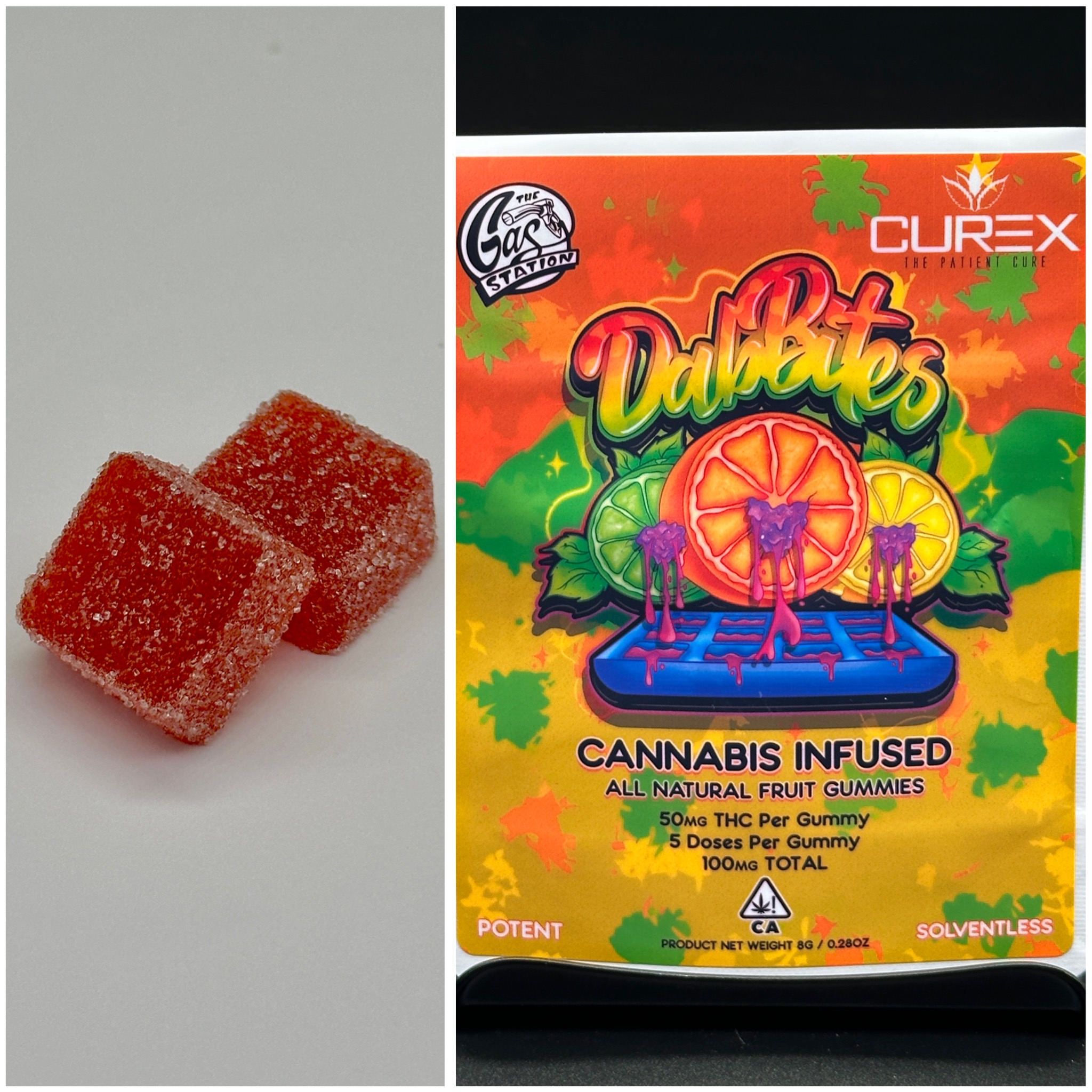 Tropical Passion solventless rosin gummies - 100mg THC [Dab Bites] 