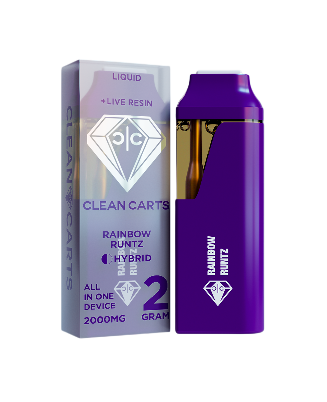 Rainbow Runtz - 2g live resin disposable [Clean Carts]