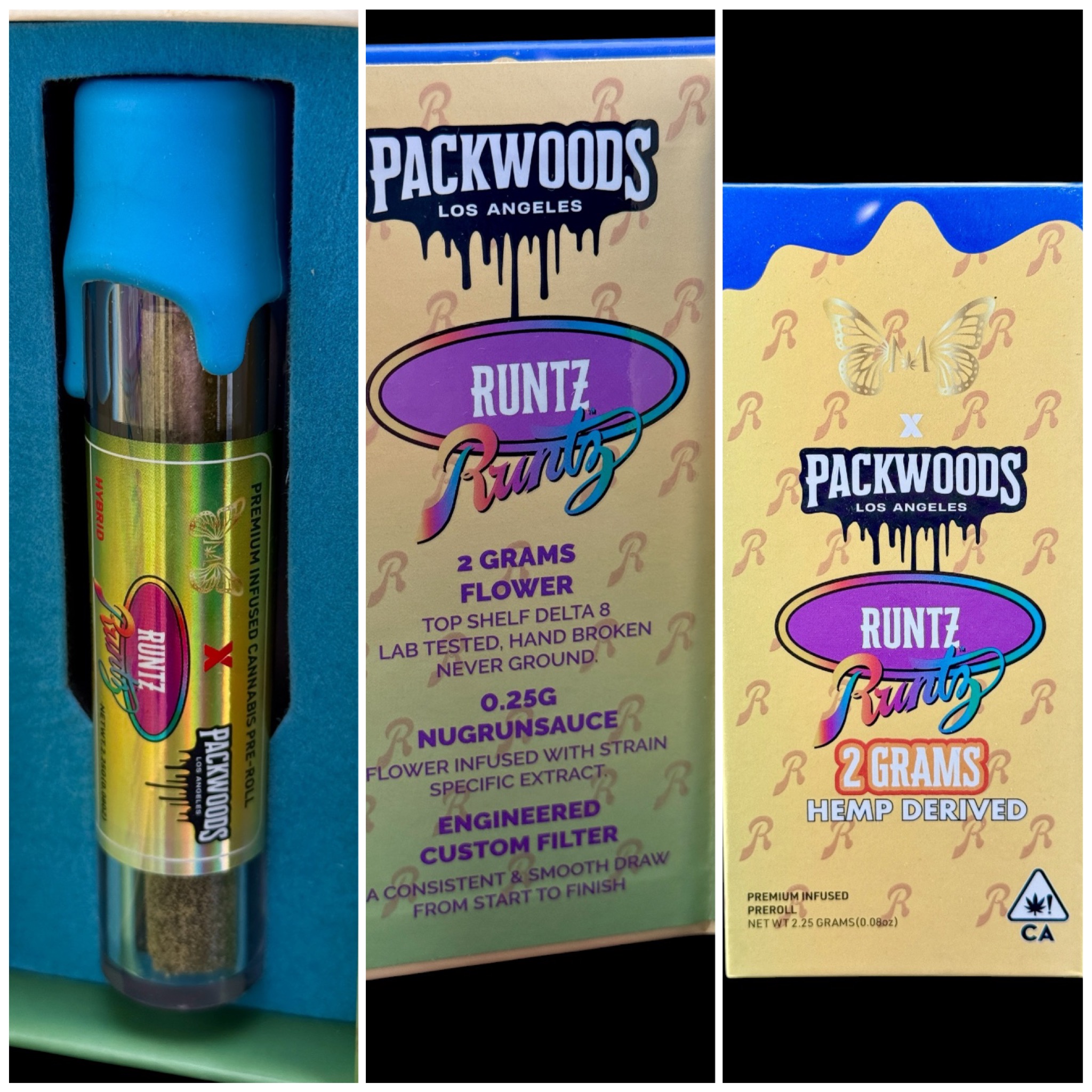 Runtz preroll - 2g flower & .25g nug run sauce & .25g kief [Packwoods]