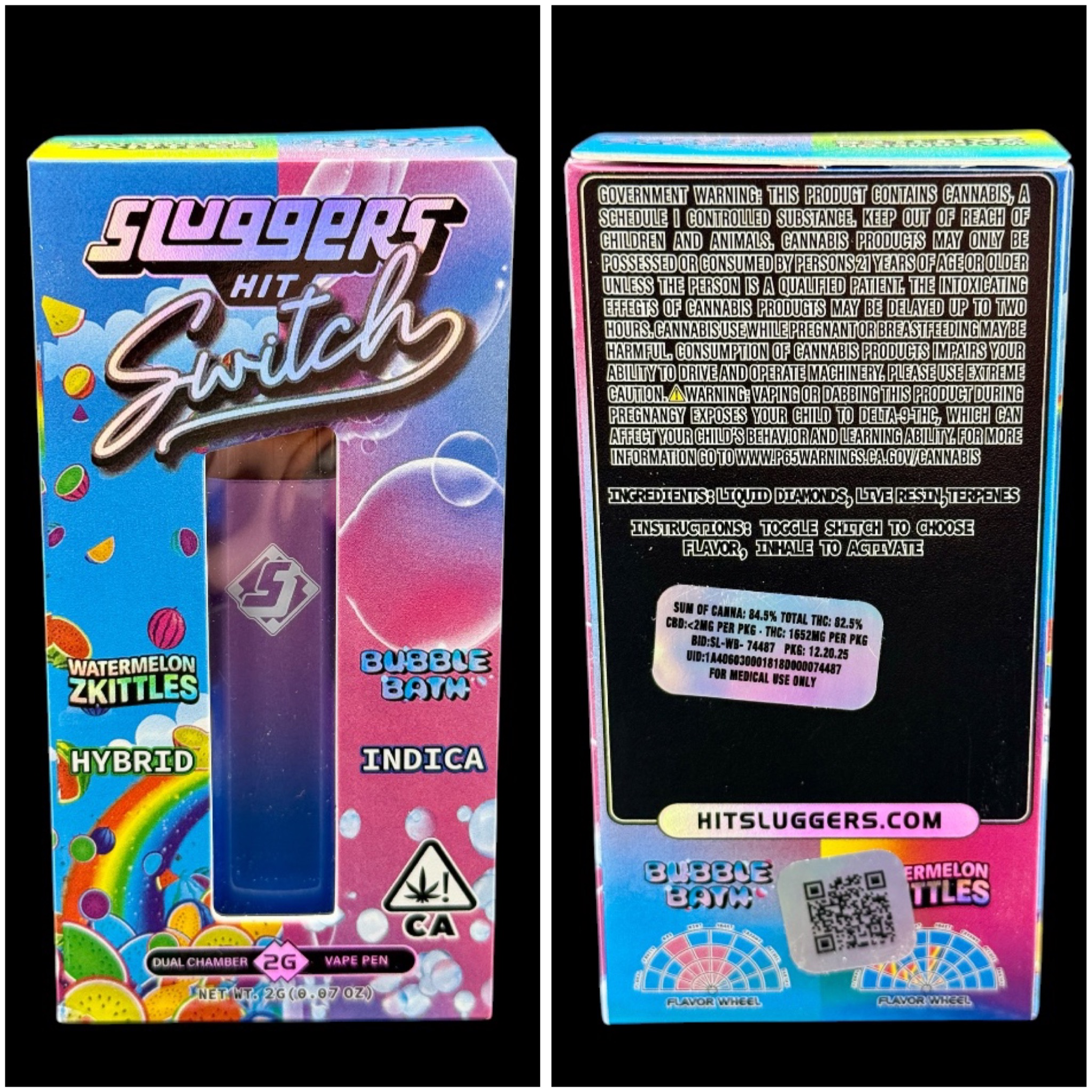 Watermelon Zkittles x Bubble Bath - 2g switch disposable [Sluggers]
