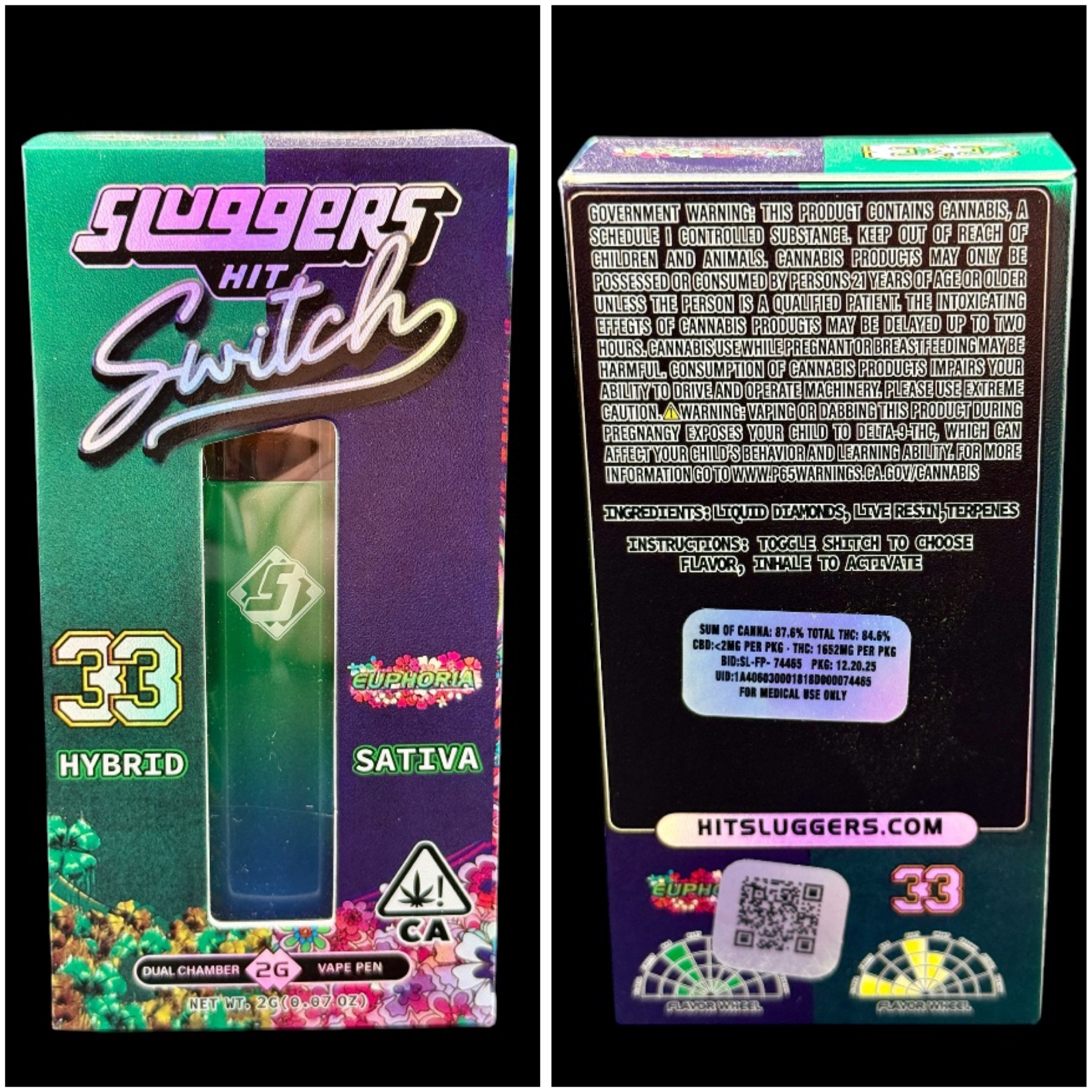 Gelato 33 x Euphoria - 2g switch disposable [Sluggers]