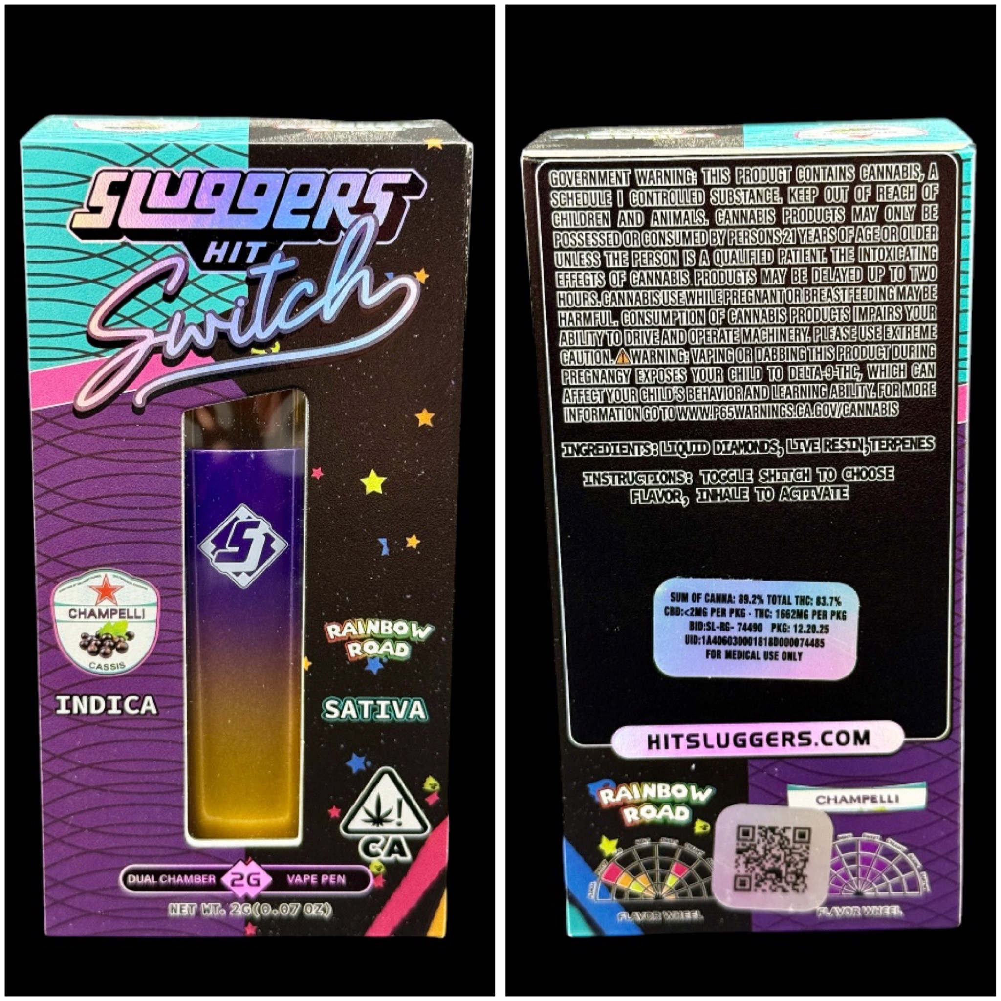 Champelli x Rainbow Road - 2g switch disposable [Sluggers]