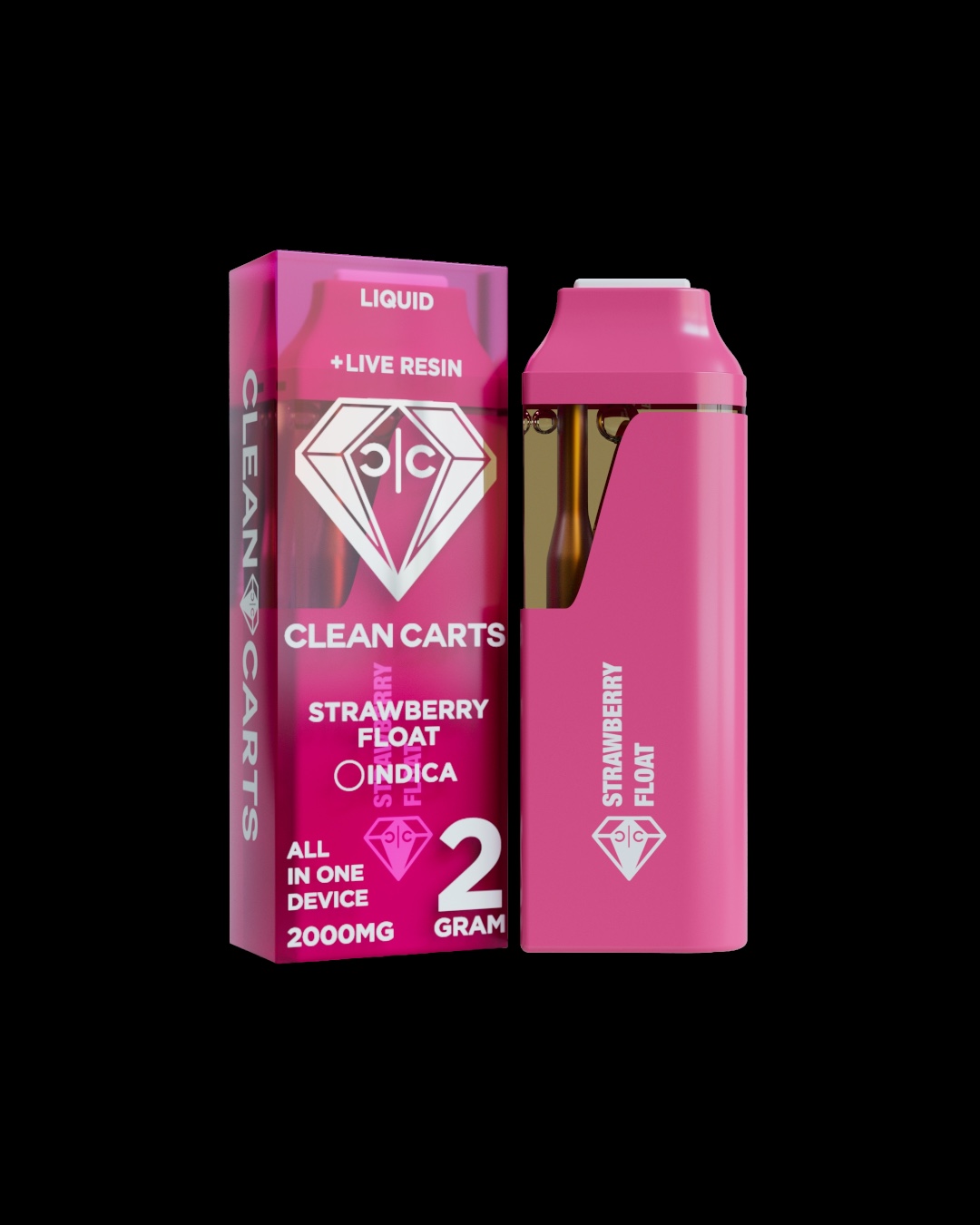 Strawberry Float - 2g live resin disposable [Clean Carts]