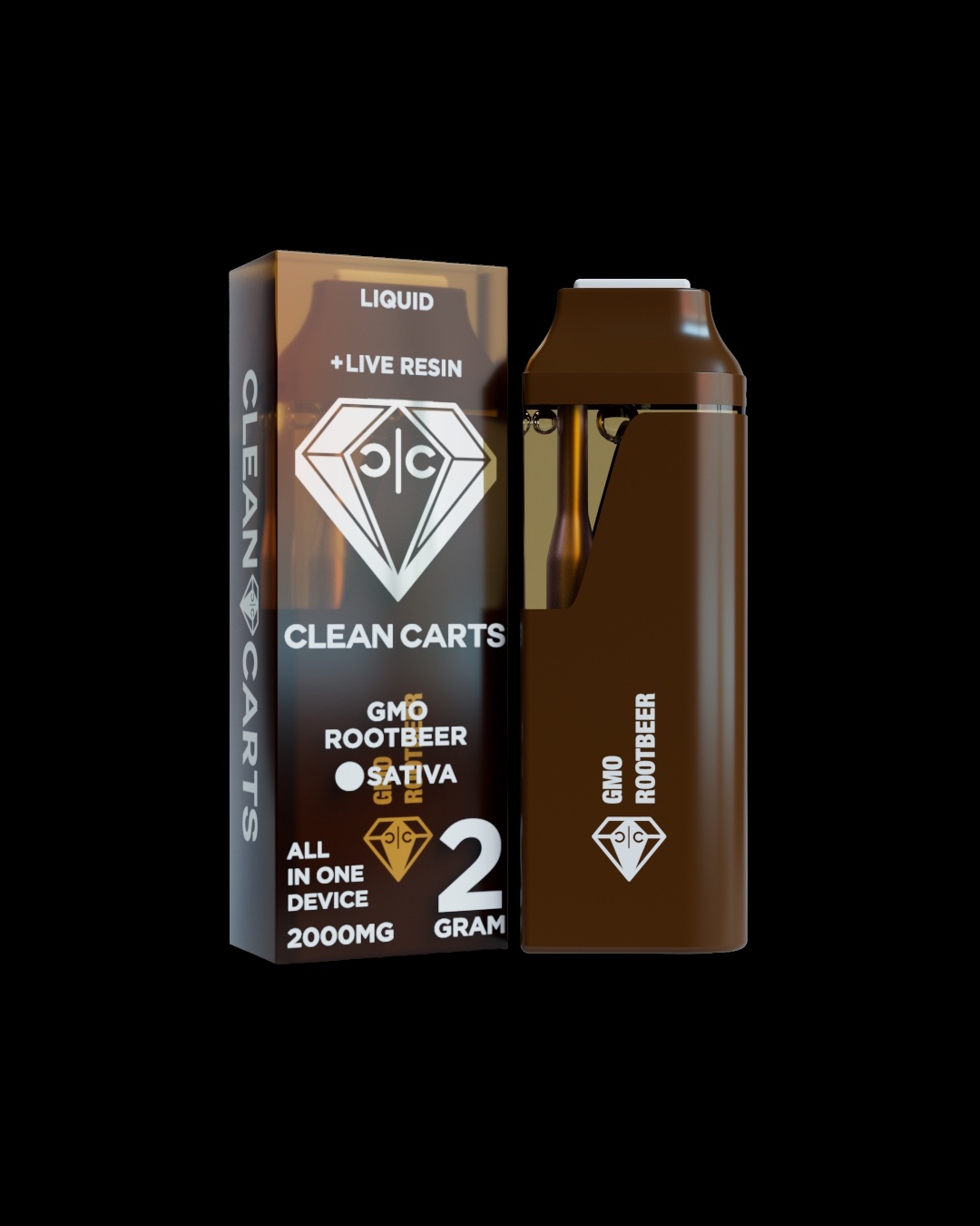 GMO Rootbeer - 2g live resin disposable [Clean Carts]