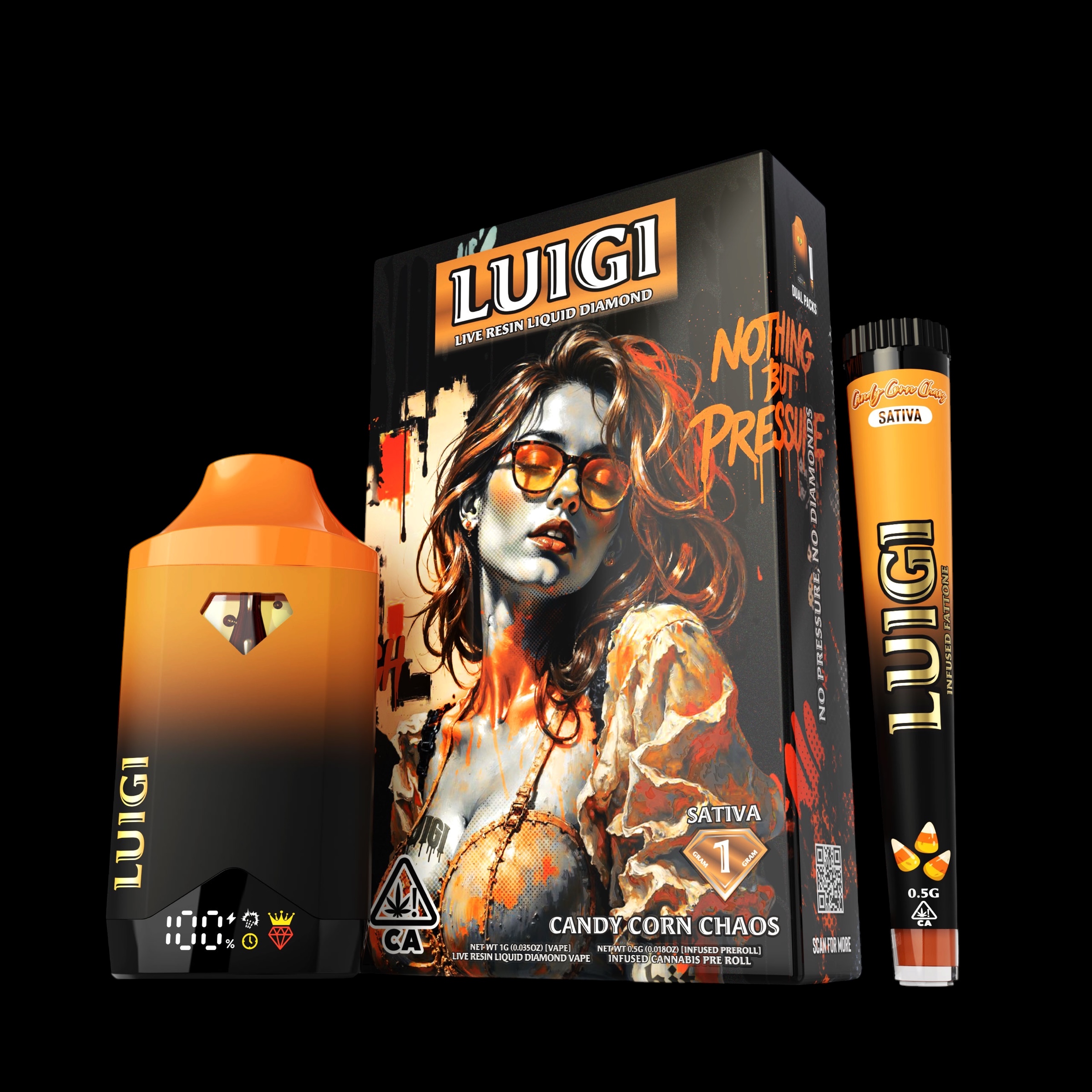 Candy Corn Chaos - 2g SATIVA disposable w/ infused preroll [Luigi]