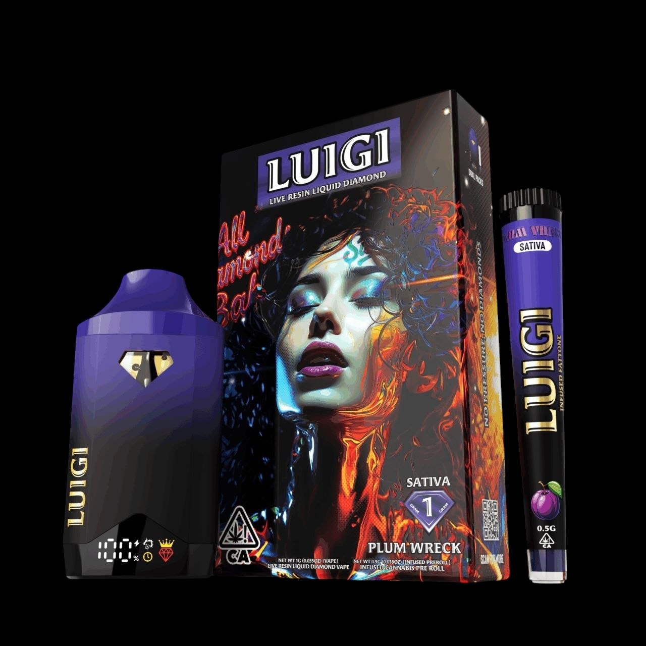 Plum Wreck - 2g SATIVA disposable w/ infused preroll [Luigi]