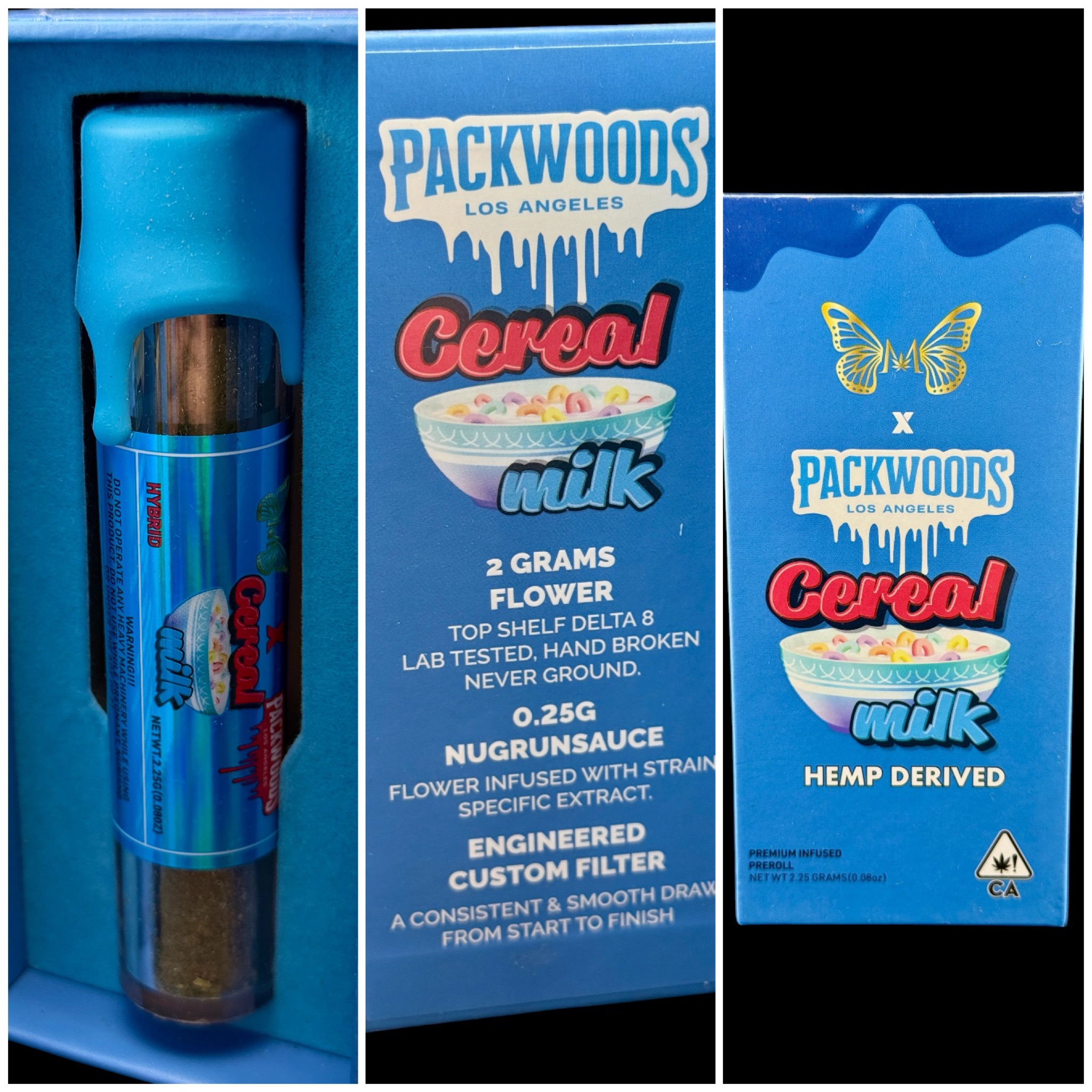 Cereal Milk preroll - 2g flower & .25g nug run sauce & .25g kief [Packwoods]