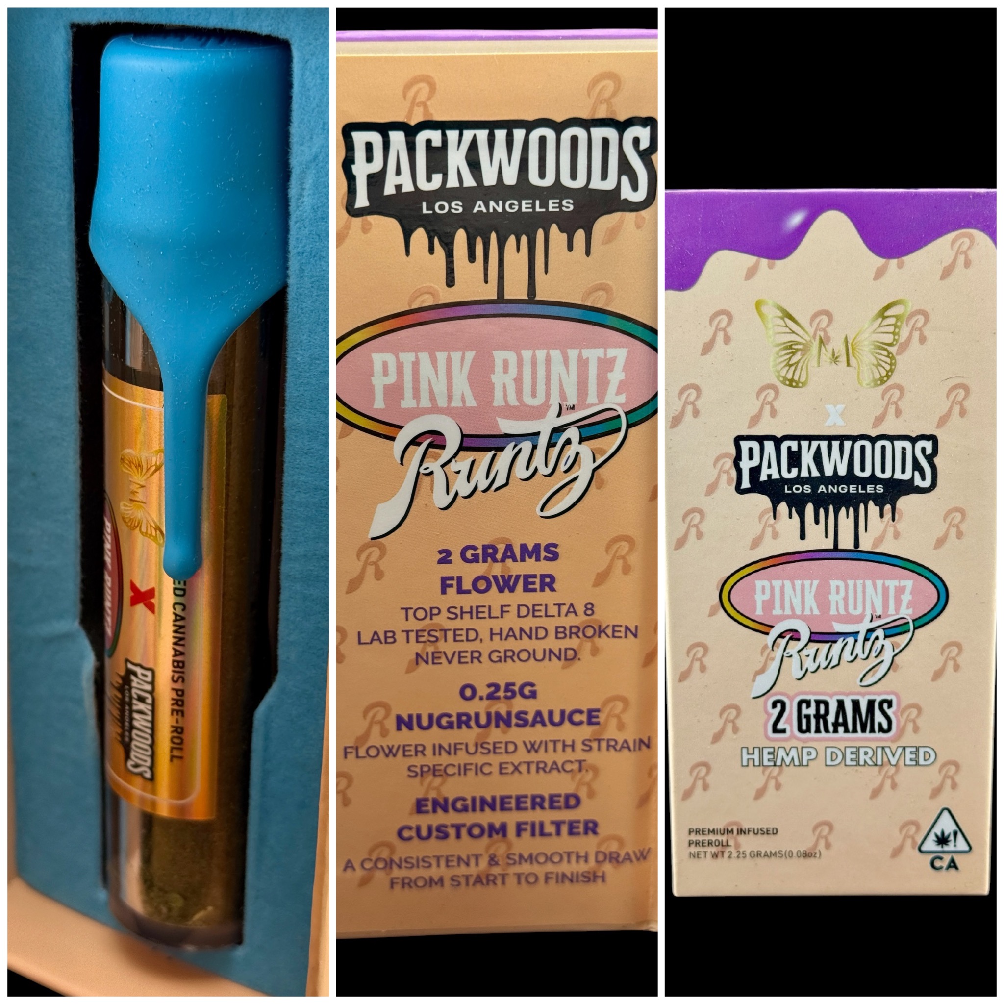 Pink Runtz preroll - 2g flower & .25g nug run sauce & .25g kief [Packwoods]