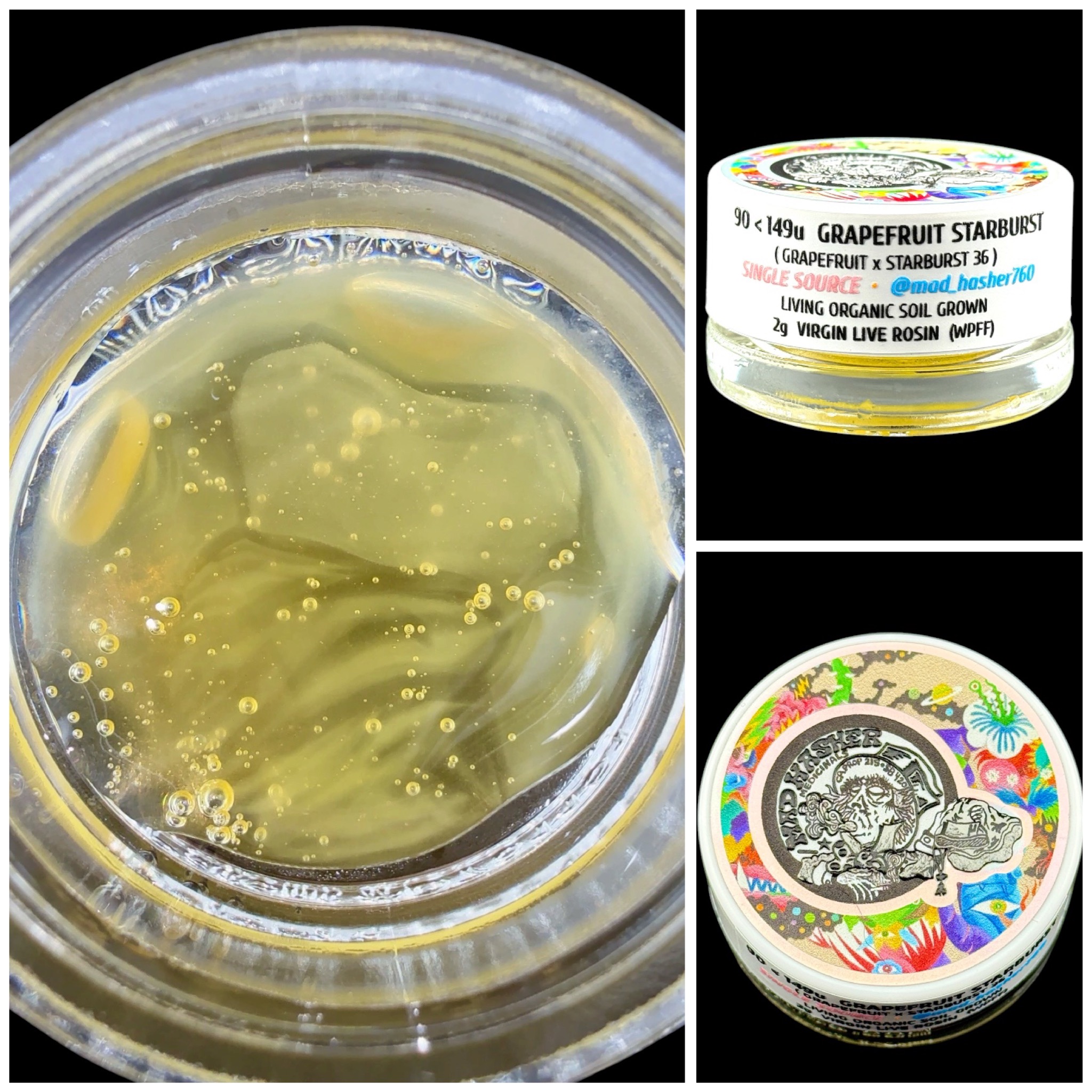 Grapefruit Starburst - 2g fresh press rosin [Mad Hasher]