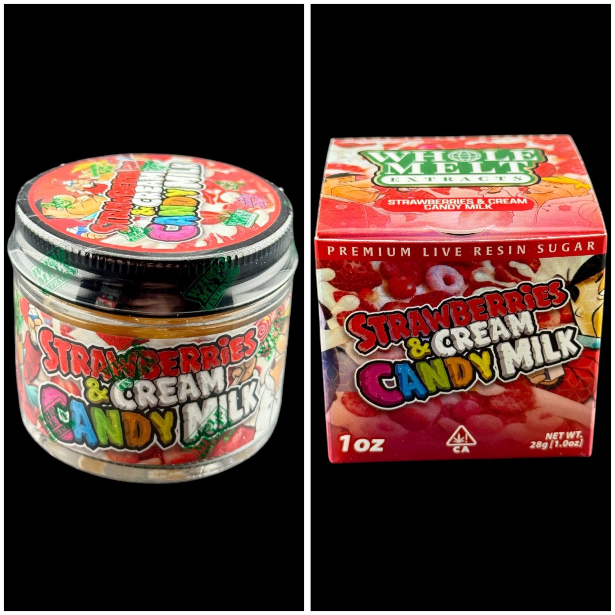 Strawberries & Cream Candy Milk - 1oz live resin sugar [Whole Melt Extracts]