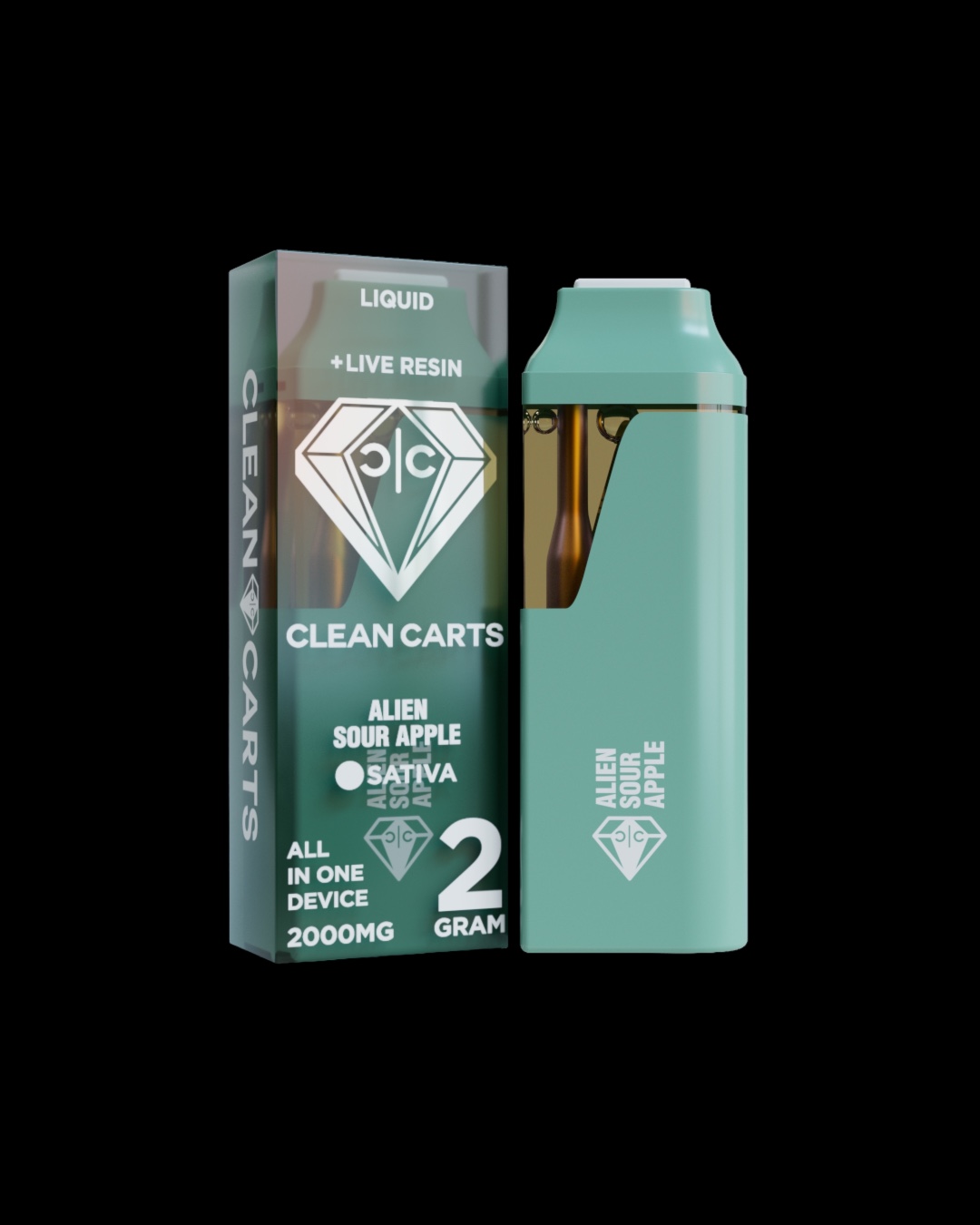 Alien Sour Apple - 2g live resin disposable [Clean Carts]