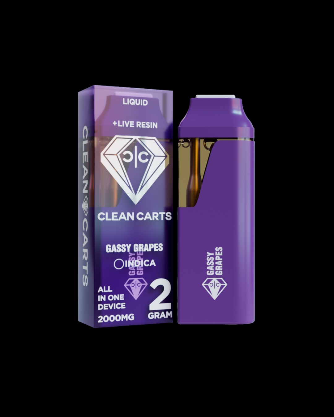 Gassy Grapes - 2g live resin disposable [Clean Carts]
