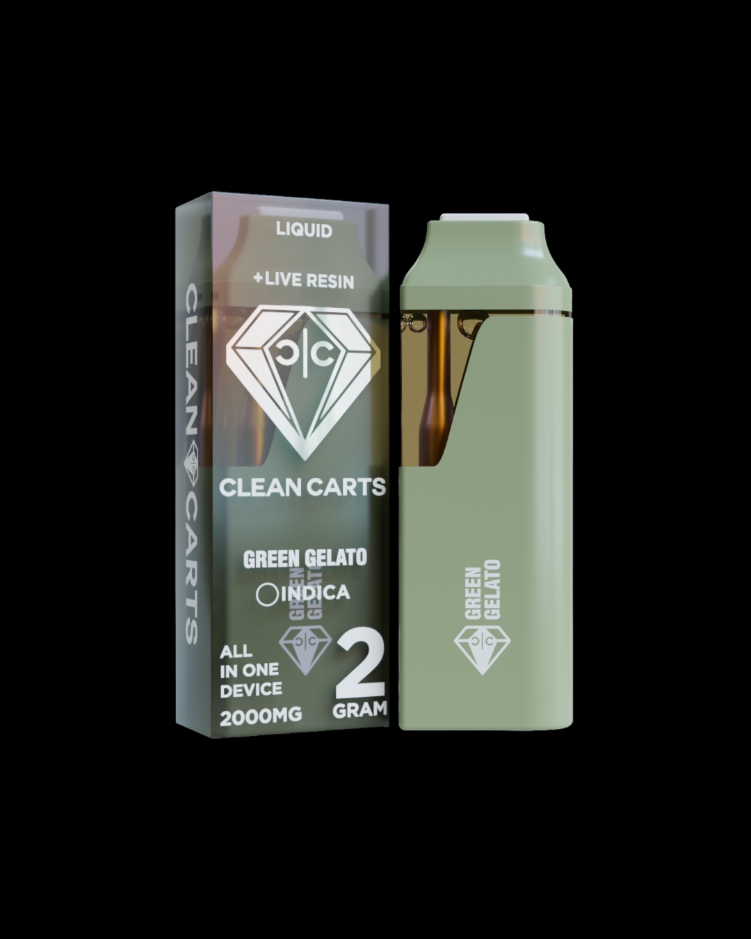 Green Gelato - 2g live resin disposable [Clean Carts]
