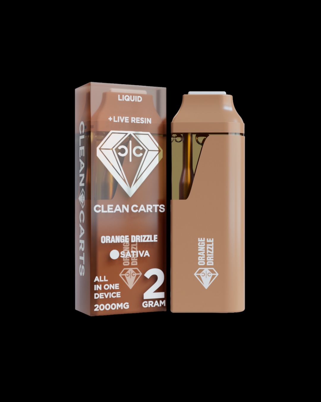 Orange Drizzle - 2g live resin disposable [Clean Carts]
