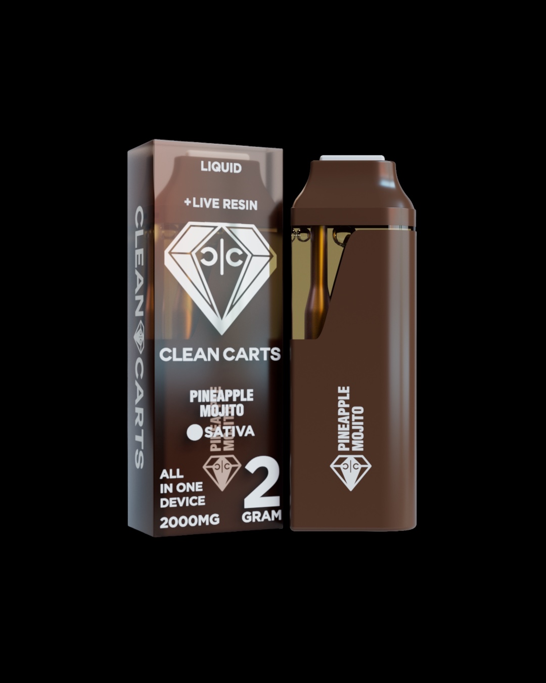 Pineapple Mojito - 2g live resin disposable [Clean Carts]