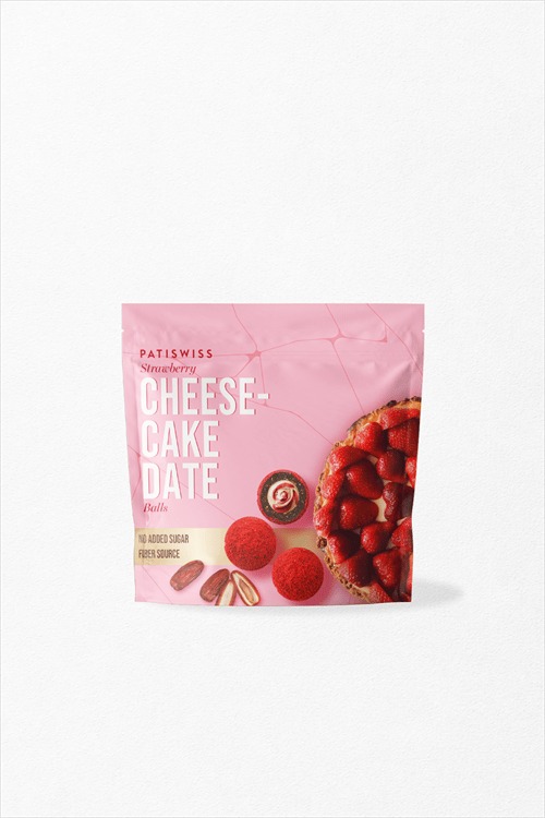 Patiswiss Strawberry Cheescake Date Balls, No Sugar Added 90 g / 3.17 oz