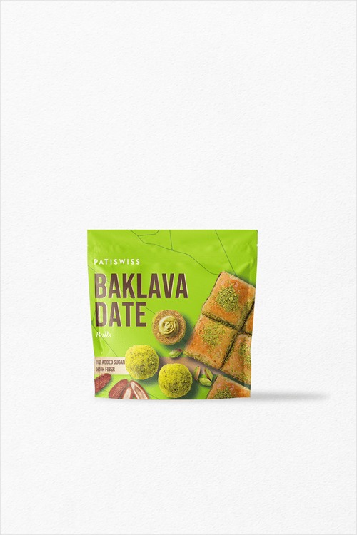 Patiswiss Baklava & Pistachio Date Balls, No Sugar Added 90 g / 3.17 oz