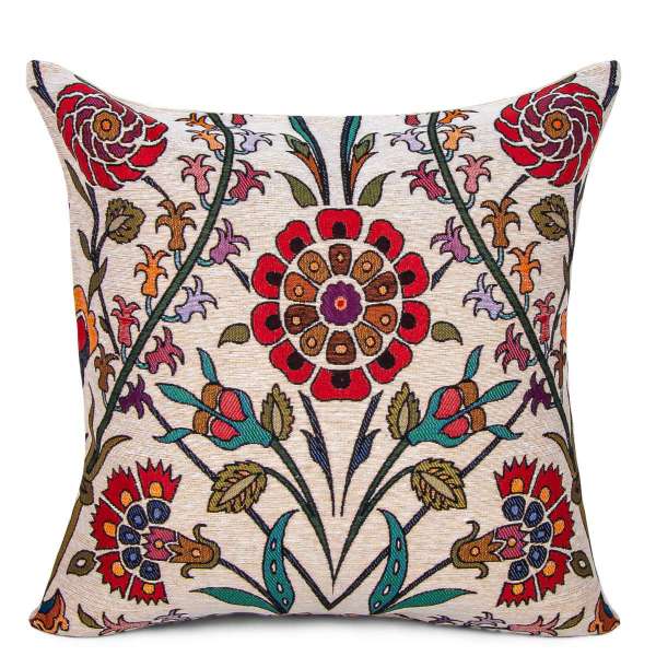 Turkish handmade pillow, Lale flower pattern cushion, Luxury vintage style (Buy 1 Get 1 Free)