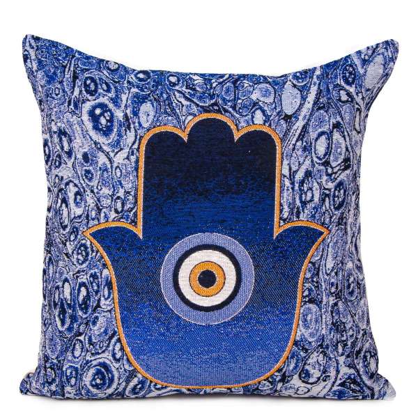 Turkish handmade pillow, Fatma hand cushion, Nazar decorative style (Buy 1 Get 1 Free)