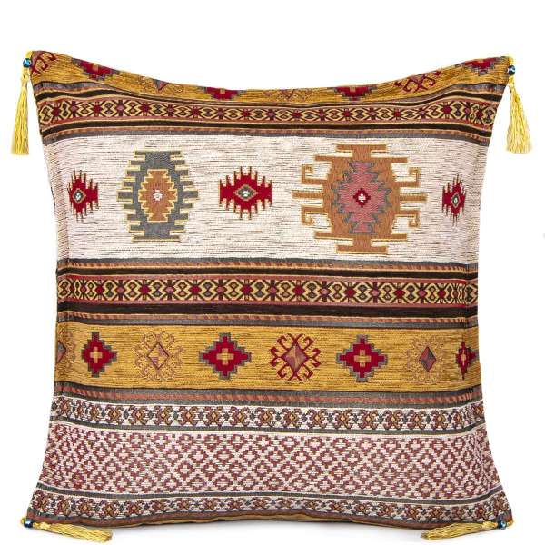 Turkish handmade pillow, Kilim design, Chenille fabric (Buy 1 Get 1 Free)