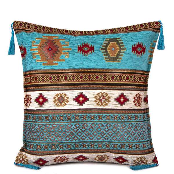 Turkish handmade pillow, Kilim design, Chenille fabric (Buy 1 Get 1 Free)