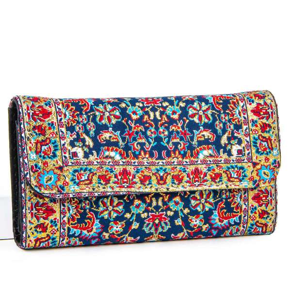 Turkish-Inspired Woven Label hand pocket - Embroidered Traditional Carpet Patterns
