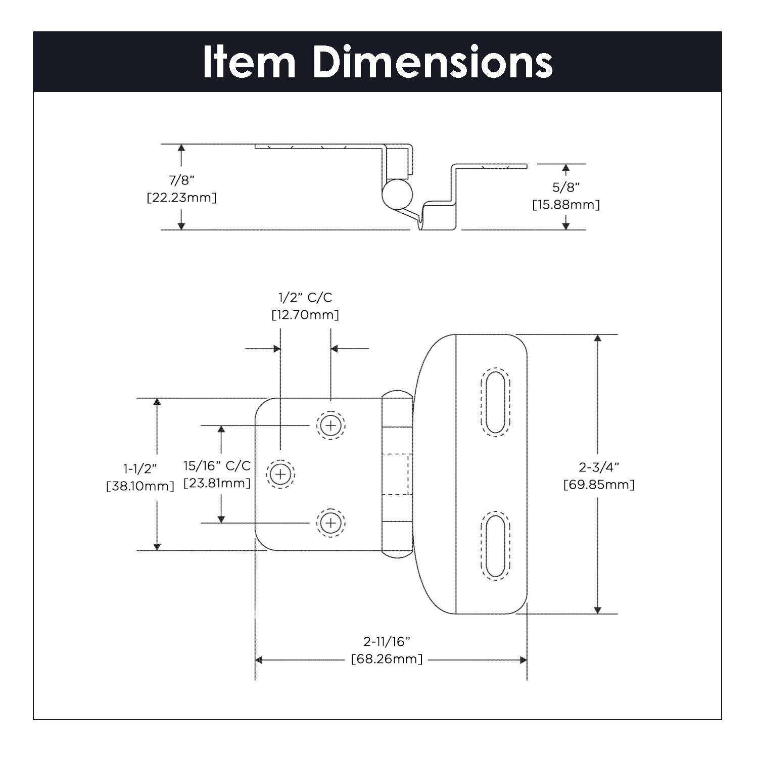 Self-Closing Semi-Concealed Hinge | Hickory Hardware